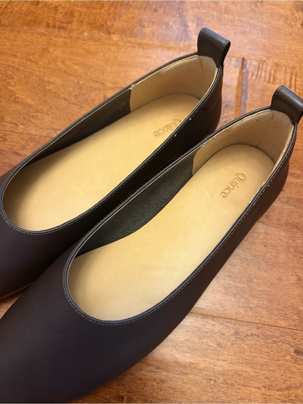 Quince Italian Leather Glove Ballet Flat in Dark Brown - Picture 8 of 10